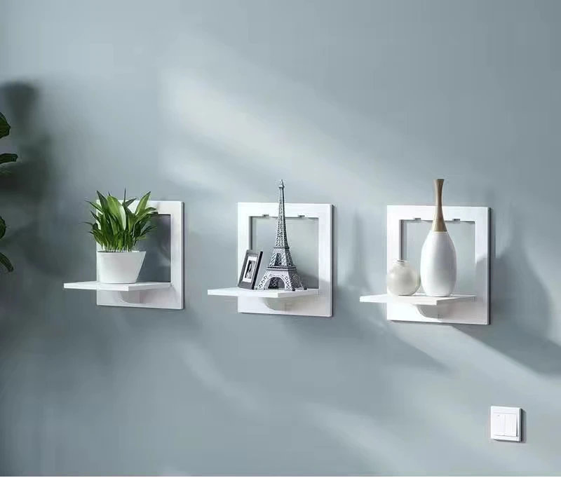 2024 Wall Organizer Wall Shelf Set Punch Bedside Wall Display Stand Rack Mounted Flower Pot Holder TV Background Room Decoration