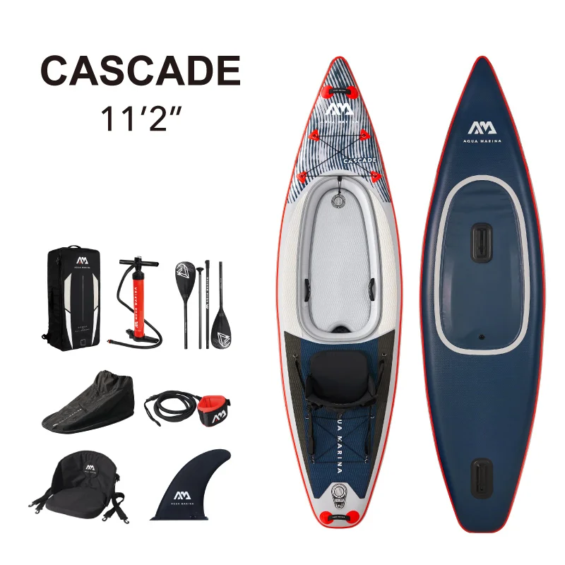 Aqua Marina Cascade Inflatable All-Around SUP-KAYAK 3.4m/20cm with 2-in-1 adjustable aluminum paddle,  High-back seat