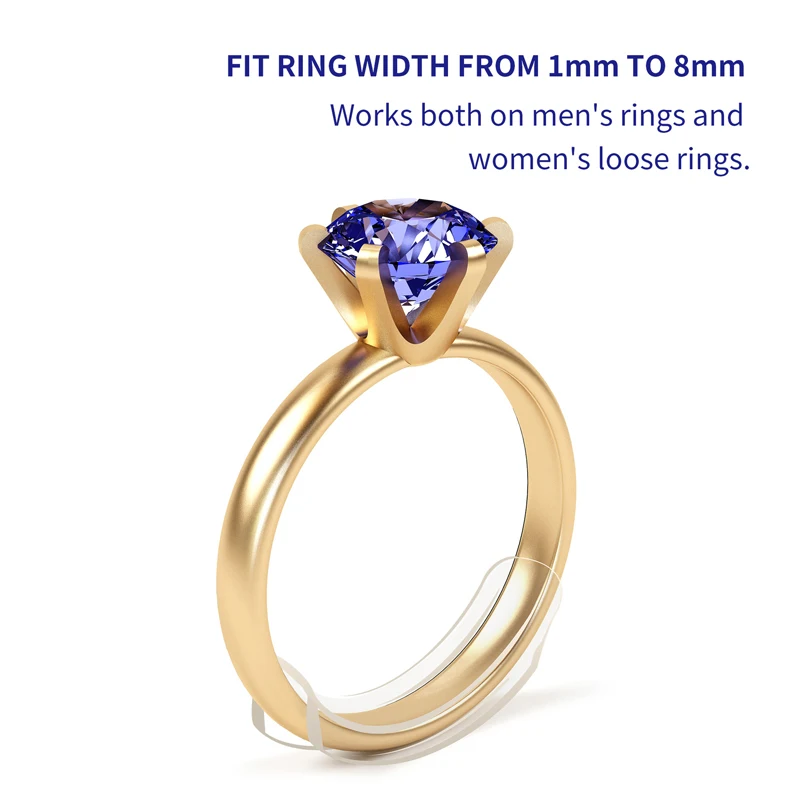 Assorted Sizes Transparent Plastic Silicone Invisible Ring Size Adjuster for Loose Wide Band Rings