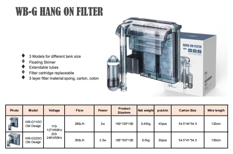 waterfall water filter system for aquarium water purification
