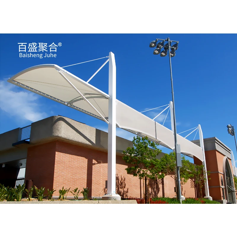 Stadium Roof Fabric PVDF PTFE ETFE Customized White Architecture Tensile Membrane Building Structure Tent