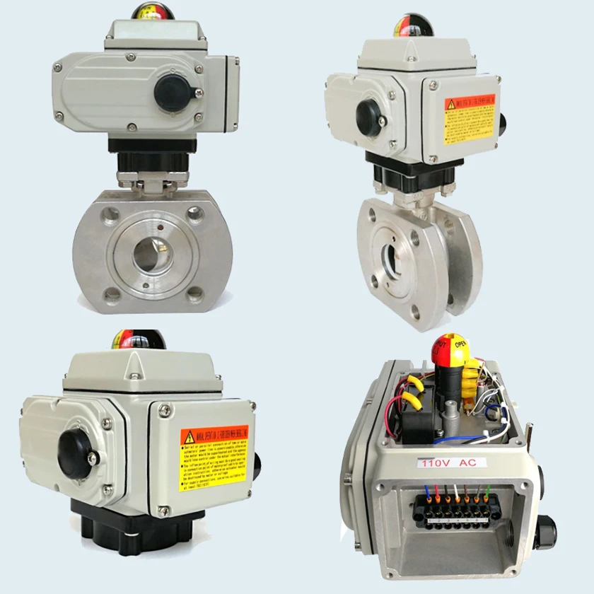 304 316 Stainless Steel Wcb API ANSI 150lb 300lb JIS 10K 20K 24V-220V 4-20mA T/L Type Electric Motorized Flange 3 Way Ball Valve