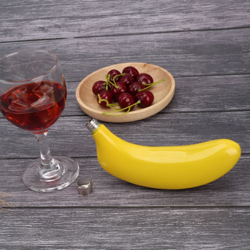 5oz Banana Shaped Hip Flask Pot Stainless Steel Pocket Wine Bottle Drinking Accessories