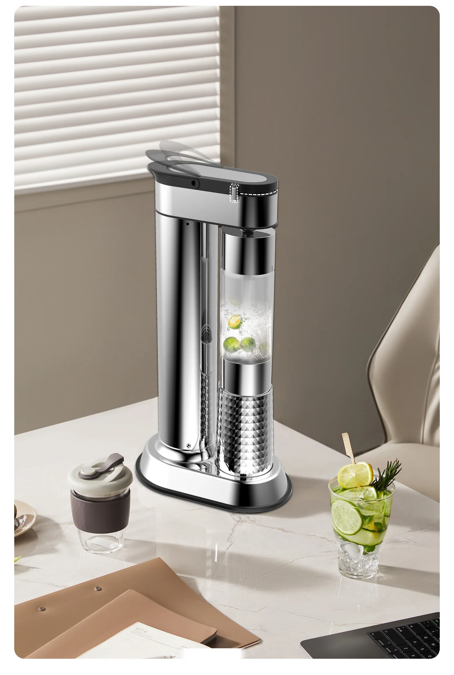 2024High End Stainless Steel Soda Maker Metal Body Sparkling Anything Fashion Carbonated Water Machine Making DIY Beverage Maker