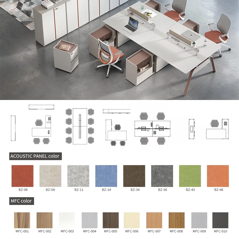 Modern 2 4 6 8 person Modular office cubicle workstation desk office furniture staff call center office workstation executive