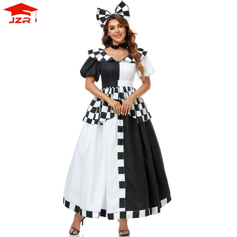 M-XL COSPLAY black and white checked Mickey Halloween costume