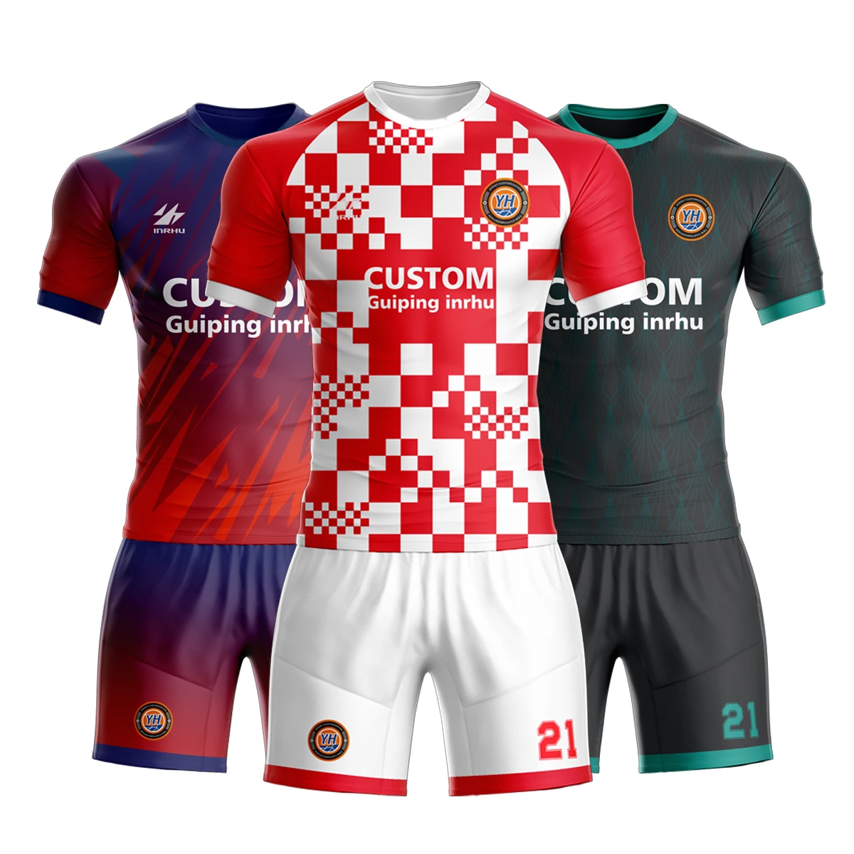 Custom Sublimated Blank Youth Uniform T Shirt American Maillot Foot Camisetas De Futbol Uniform Football Jersey Soccer Wear Set