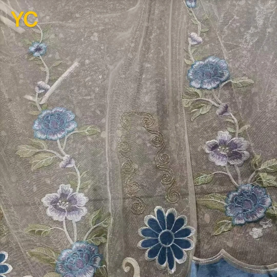 Factory Clearance Sale Embroidery Good Quality Velvet Curtain Fabric For Wholesales