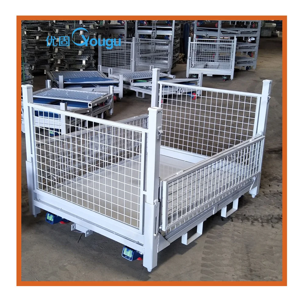 Industrial customized transporting stainless steel wire mesh basket/ storage roll container pallet cage
