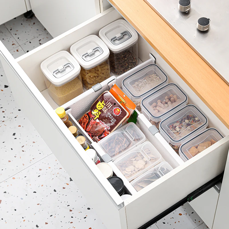 Kitchen Utensils Classification Thickened partition board ABS Material White Drawer Divider Organizer