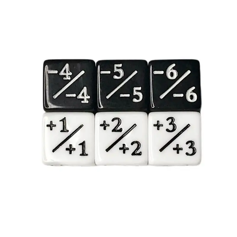 Factory spot 16MM square Angle plus minus dice black and white dice pieces game entertainment sieve toy accessories wholesale