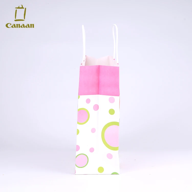 OEM Wholesale Custom logo printed Durable kraft paper bag with handle