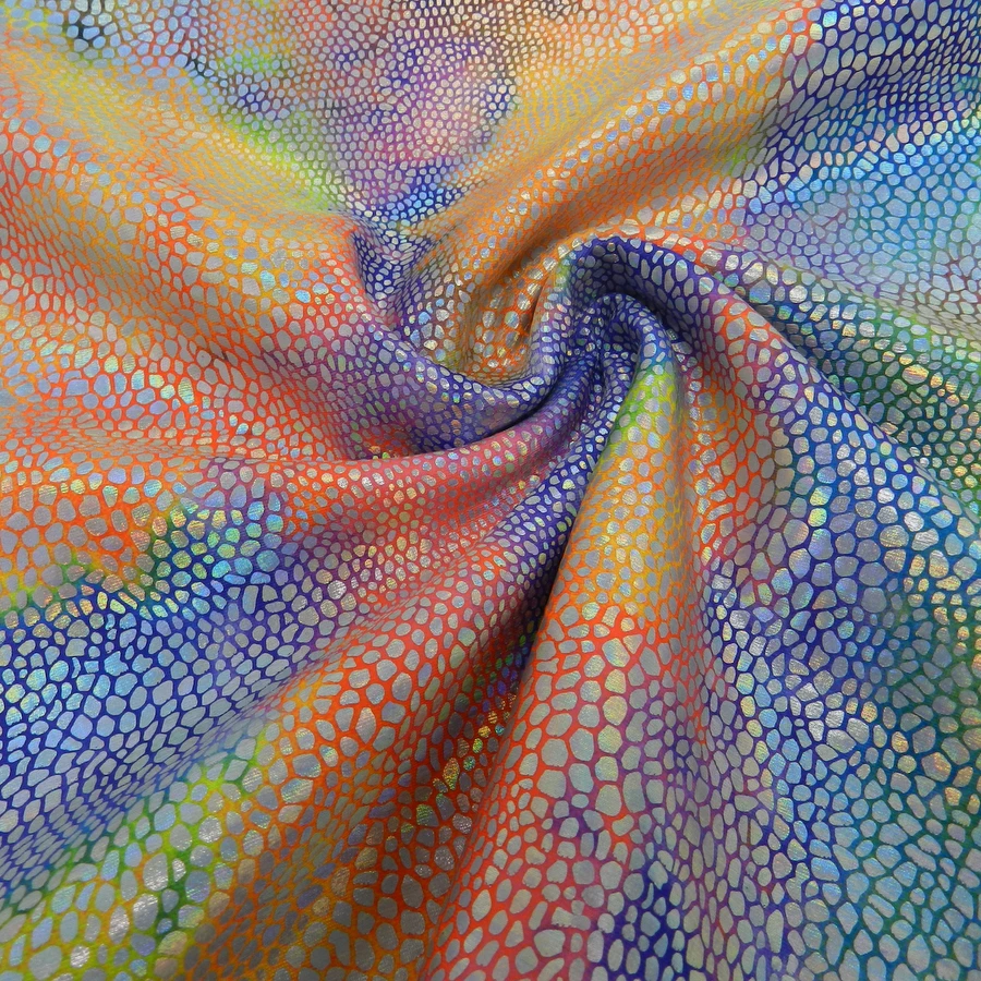 Online shiny stretch fabric nylon swimwear fabric nylon spandex multi-color foil fabric for swimwear