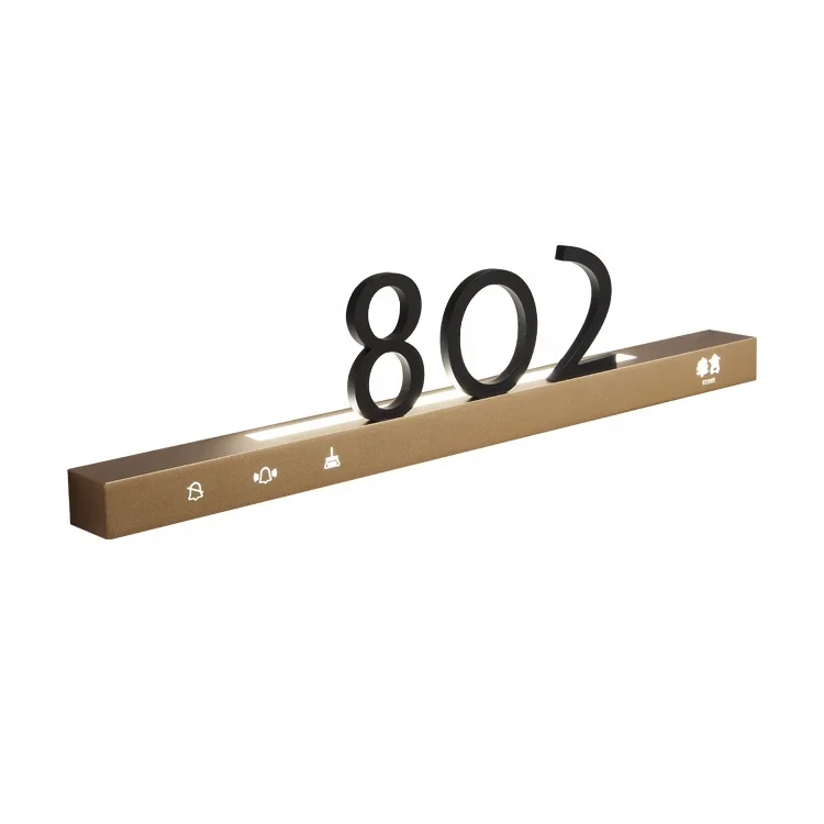 Premium Conference Hotel Led Illuminated Metal House Number Plate