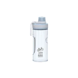 Outdoor travel 500ml white transparent plastic bottle carabiner