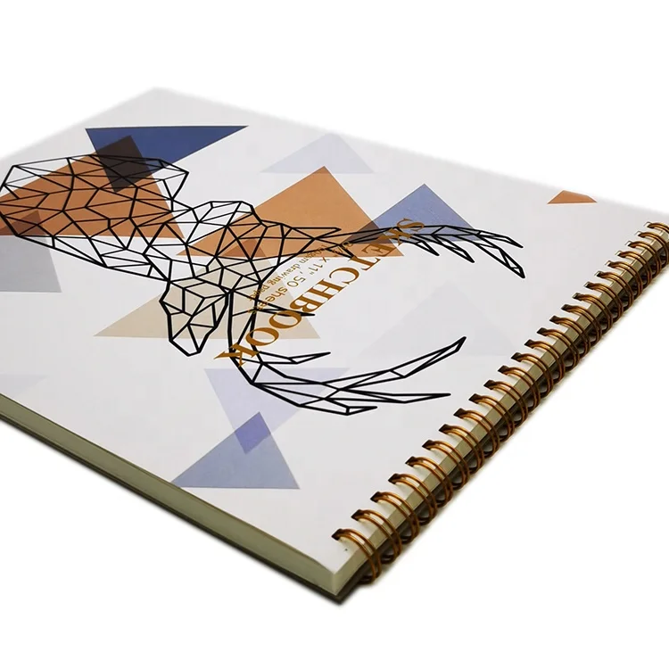 Factory custom design blank 50 sheets sketchbook A3 A4 A5 spiral drawing art sketch book