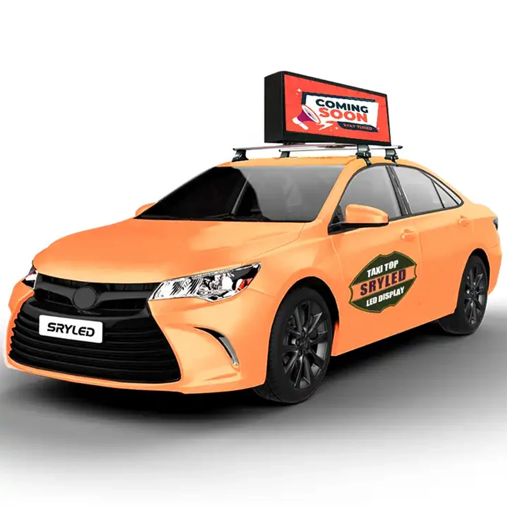 Led Taxi Top Display Screen Waterproof Double Sided Full Color Taxi Top Led Screen Advertising Led Display Oem Factory