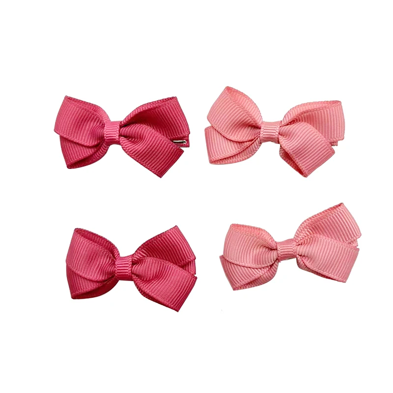 E-Magic 4CM Wide Red Grosgrain Ribbon Bow With Silver Clips Boutique Sale Girl Decoration Hair Accessories