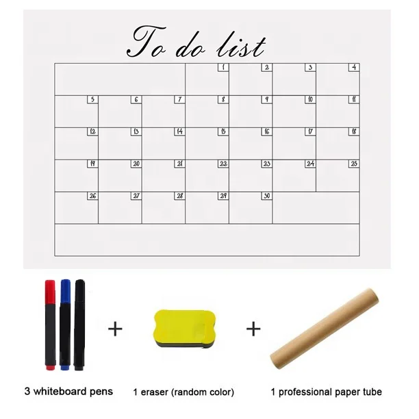 Magnetic Weekly & Monthly Calendar Planner Whiteboard Fridge Magnet Daily Message Drawing Refrigerator White