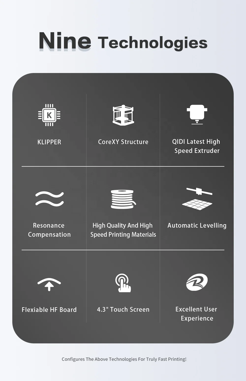 QIDI TECH X-Smart 3 3D Printer High Speed 500mm/s printing with PLA,ABS.PETG 180*180*170mm automatic levelling