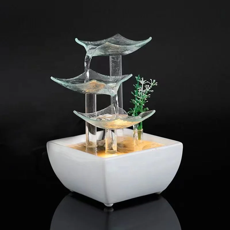 Water Fountain for decoration indoor semi-manual running waterfall fountain modern living room office desktop tabletop
