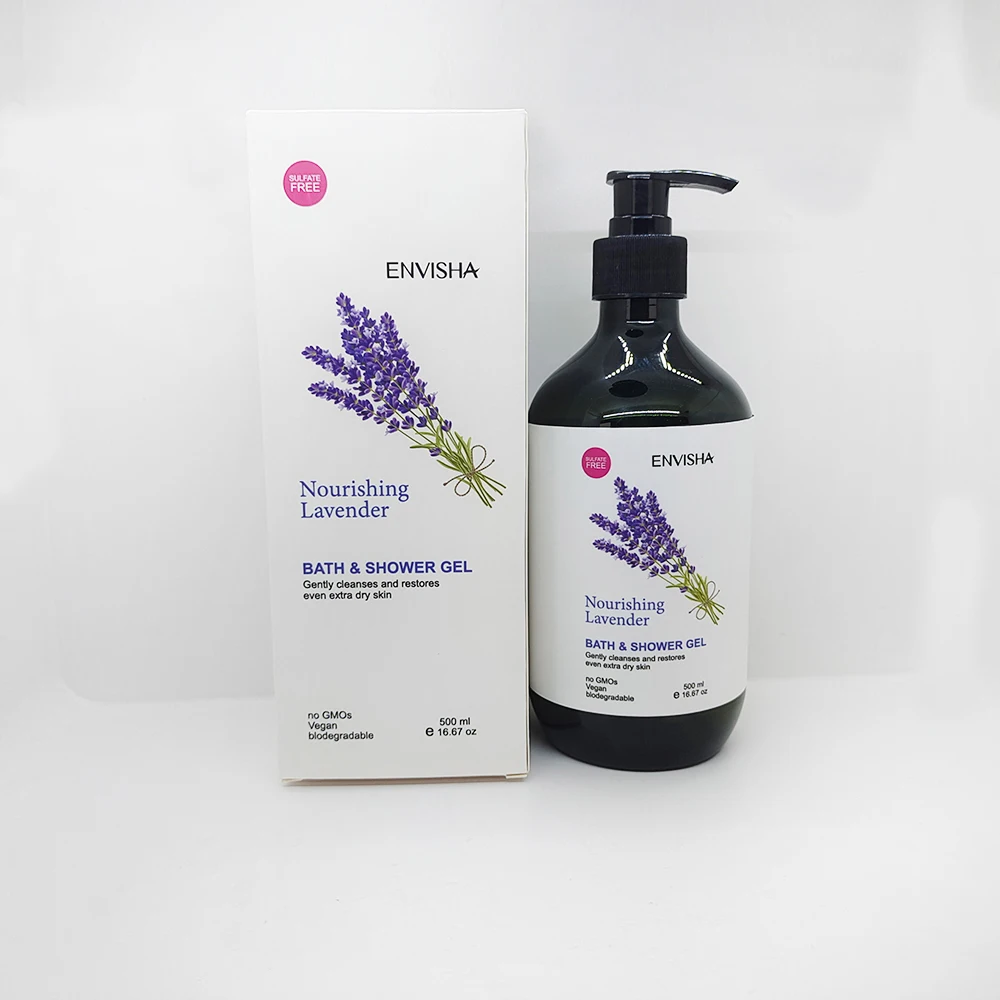 Изготовленный На Заказ body wash метка частного назначения ароматом лаванды осветления Пенящийся гель для душа 500 мл