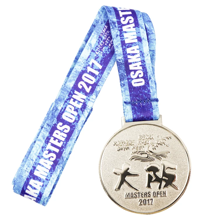 medal maker metal sport medal with color ribbon