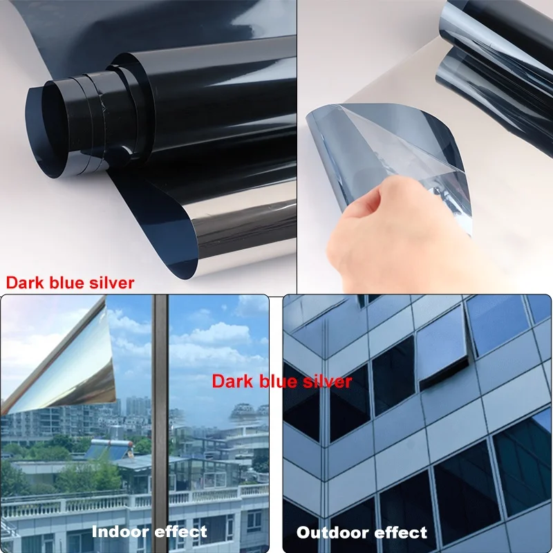 Window Film One Way Daytime Privacy Heat Control Anti Uv Non-adhesive Reflective Mirror House Window Tint For Home And Office