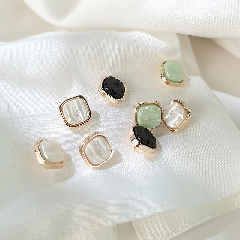 Hot-sale 19MM Square Pearl Shirt Button Metal Sewing Buttons for Clothing Decor Accessories