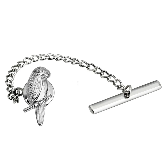 High Quality Jewelry Accessories Birds Shape Men Gift Tie Pins Tie Tacks with Chain