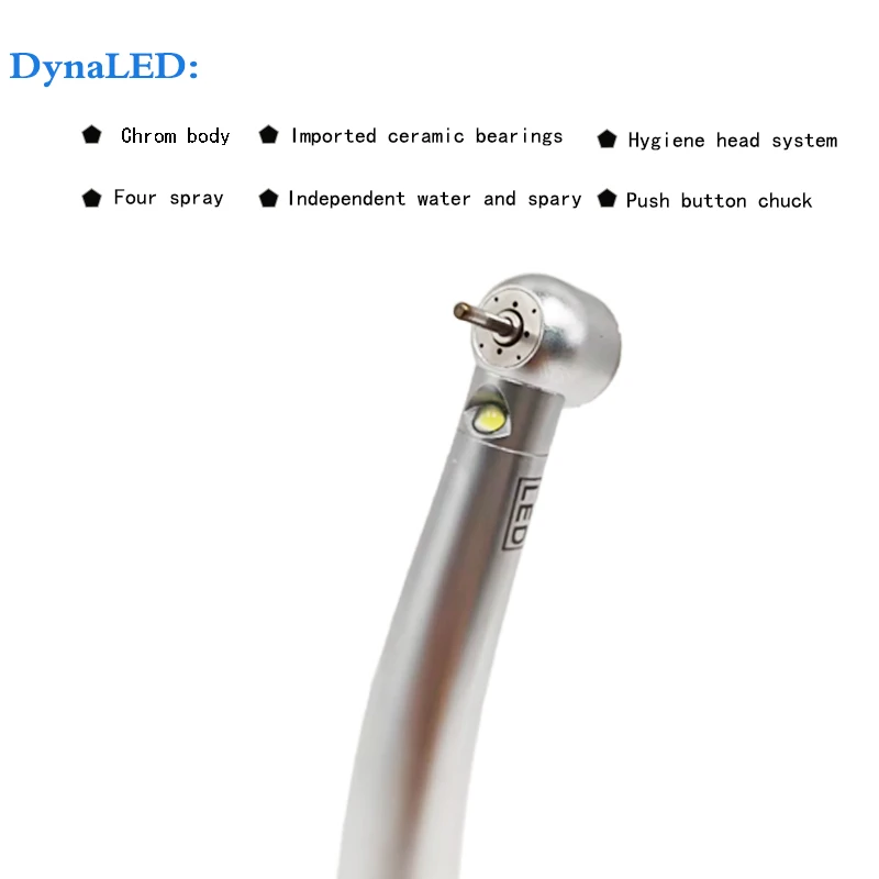 Dental Handpiece Dy-naled LED High Speed Self-powered Air Turbine contra angle 2/4Holes Standard dental surgical instruments