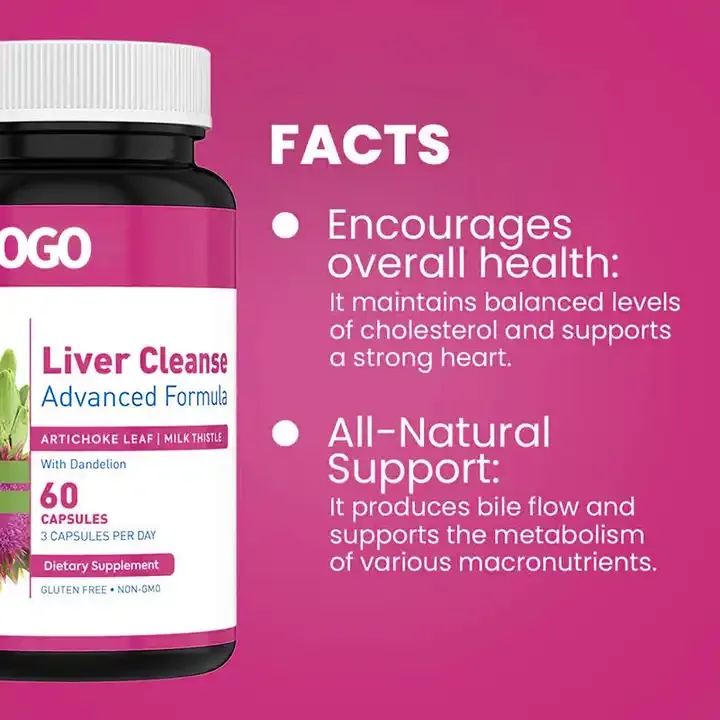 Hot Sale Custom iver Cleanse Detox Repair Formula  Milk Thistle  Berberine Ginger Beet Root  Dandelion Root Artichoke Extract
