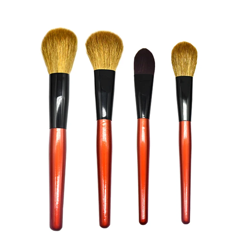 
16pcs Natural Animal Goat Synthetic Hair Red HandleMakeup Brushes Set Beauty Products for Women 