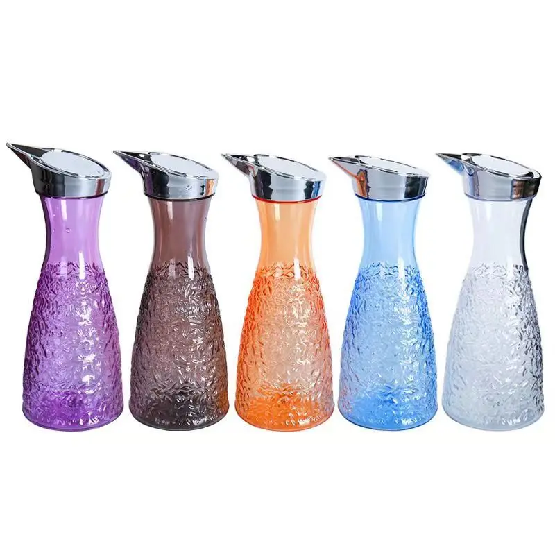 Hot Sale Restaurant Pc Clear Tea Jug Juice Carafes Bottle Acrylic Pouring Glass Water Pitchers With Lid Plastic Pitcher
