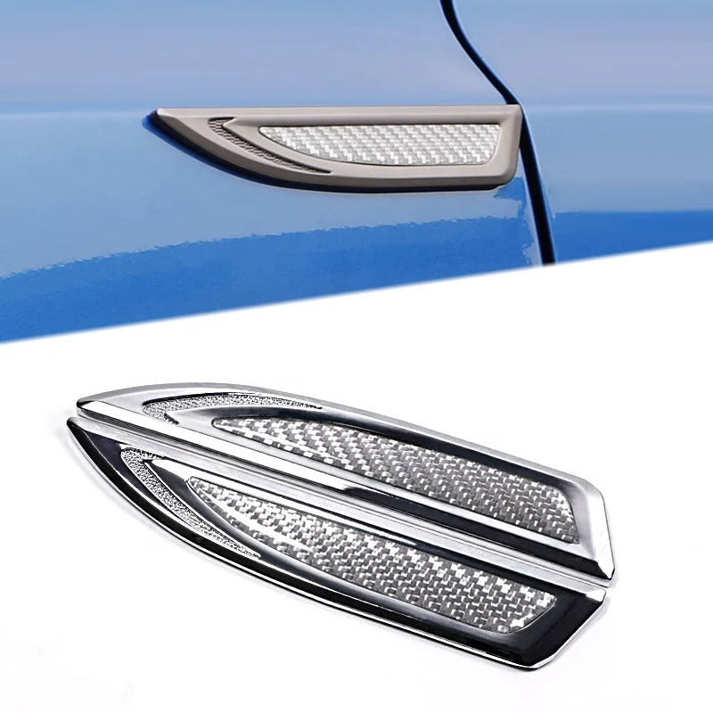 Klnt Lowest Price Fender Badge Logo Carbon Fiber Car Side Air Vent Cover Trim