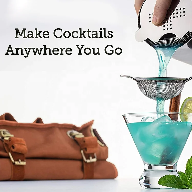 KLP bartender kit bag brown canvas professional bar mixing travel