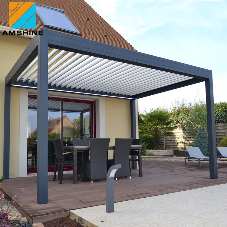 Outdoor Garden Automatic Vented Roof Gazebo Canopy Patio Metal Furniture For House (1600438531593)