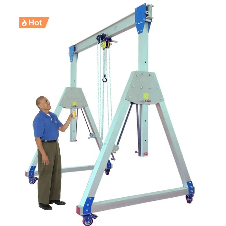 China supplier price electric hoist 1000 2000 3000 kg 1 2 3 Tonne adjustable height manual small portable aluminum gantry cranes