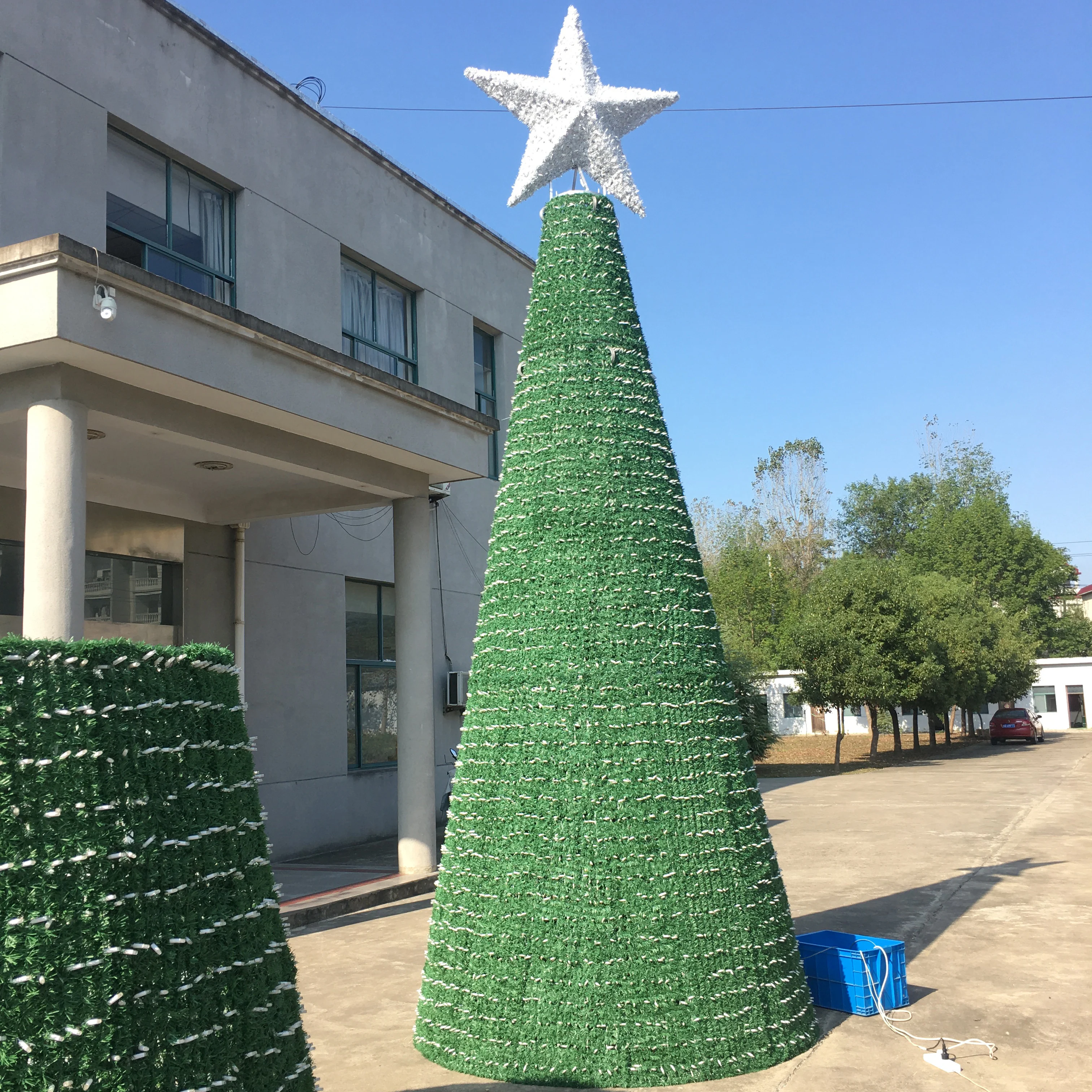ANPU 6M Pixel RGB LED Giant Outdoor Lighting Shaped Light Commercial Christmas Tree with Snow (Xmas)