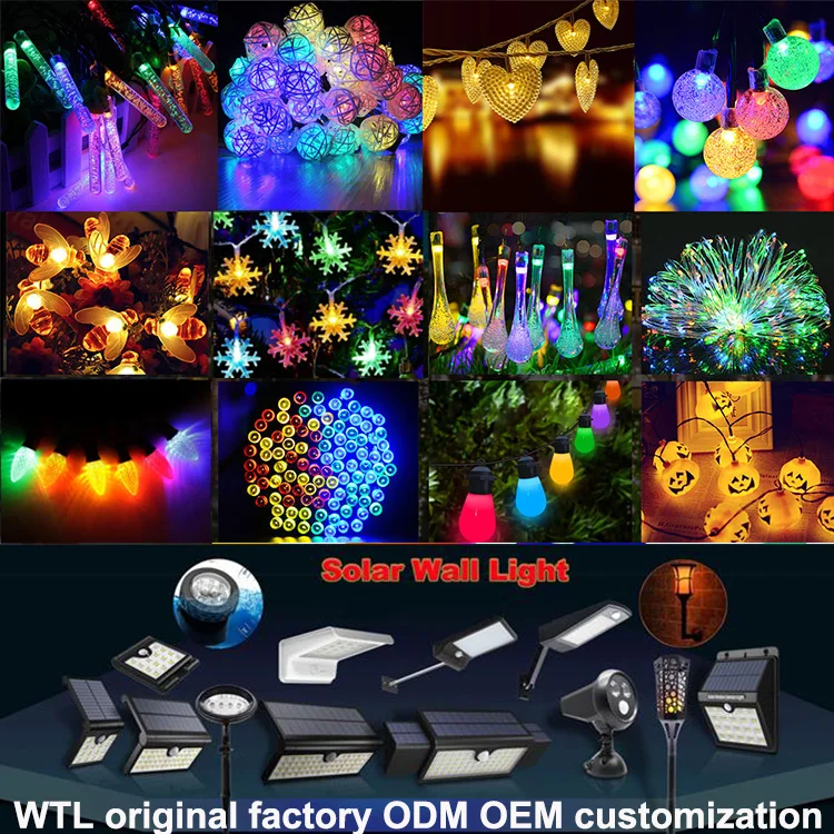 WTL ODM OEM Bulb LED String Light Outdoor Lantern Lawn Lamp Garden Decoration Christmas Decorative Lighting Solar Firefly Lights