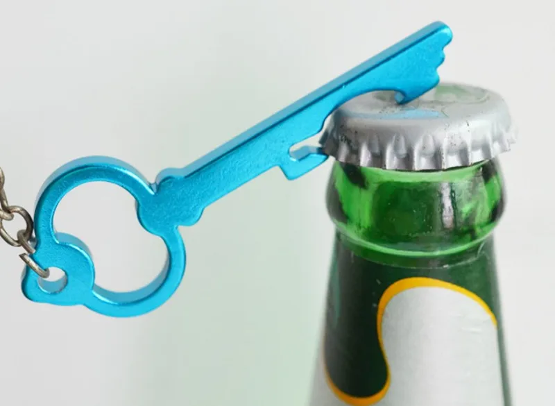 HXY Wholesale Advertising Retro Key Shape Keyring Beer Aluminum Alloy Opener Keychain Purple Custom Bottle Promotion Openers