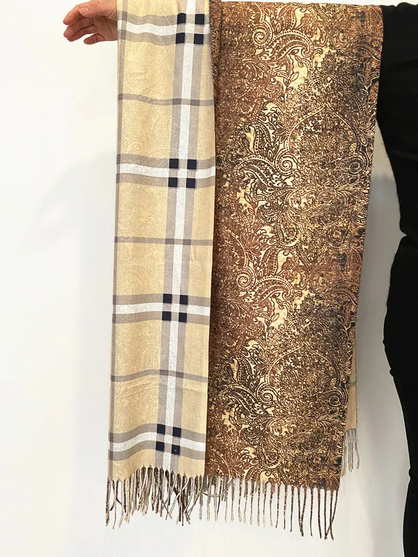 Напечатанный 200 г шарф из пашмины теплый и мягкий 70 см шаль для взрослых зимний подарок полиэстера