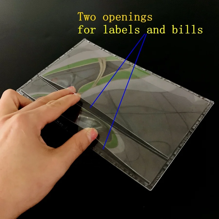 
PET sleeve film Protective cover for bank note exhibition display box PMG paper money bag Transparent inside pages 