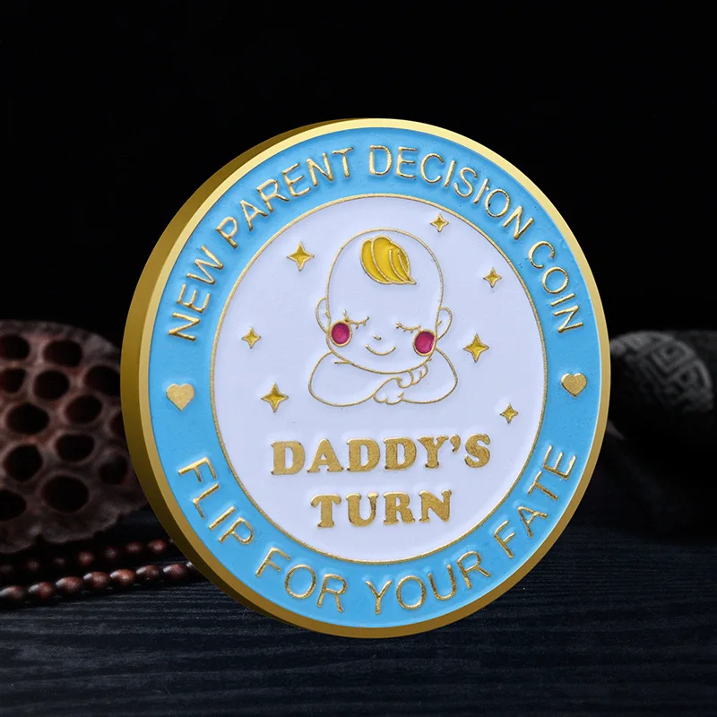 Материнское решение монета для новых подарков ребенку родитель представляет двустороннее в первый раз мама папа AY121