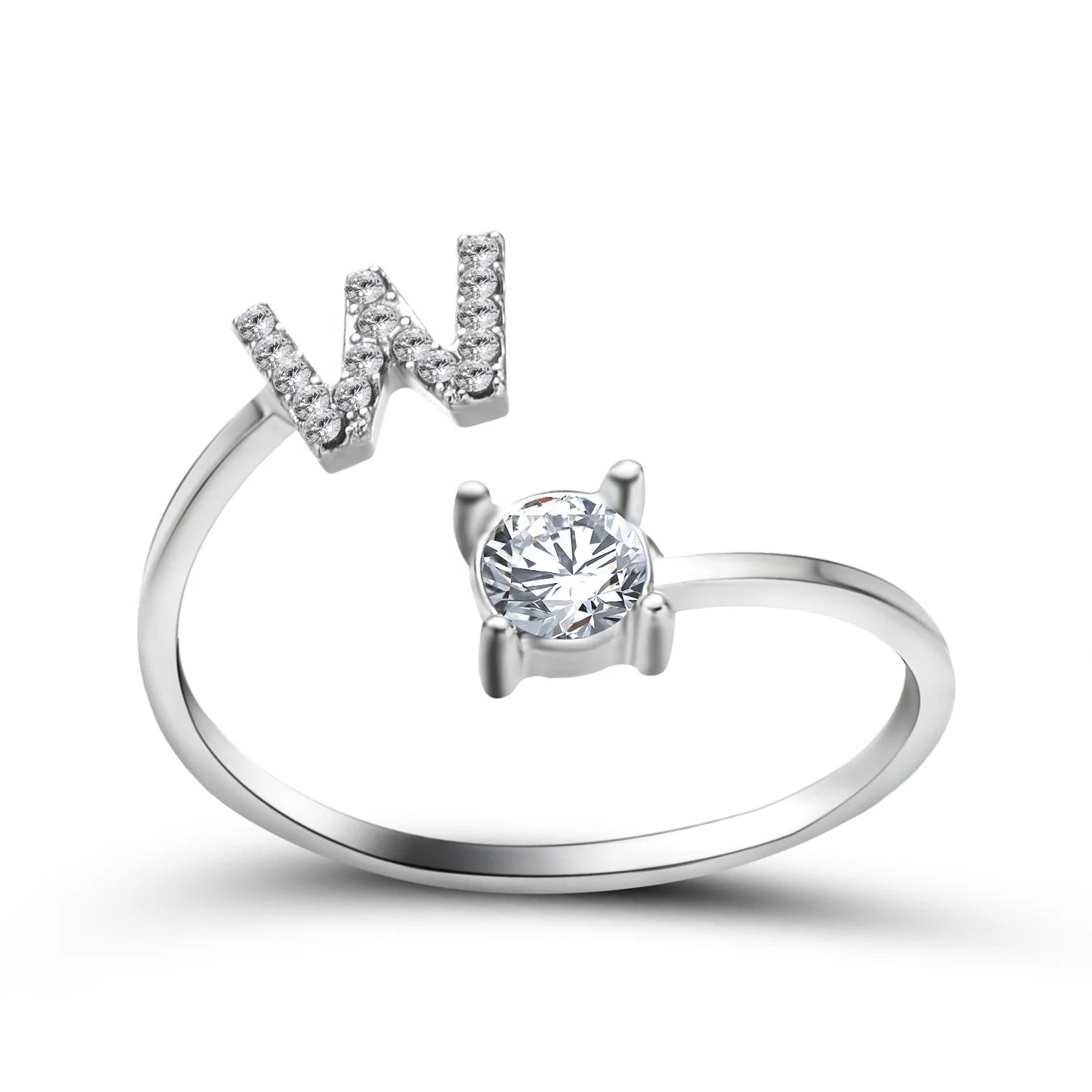 
925 silver wholesale rings Women Gold Plated Letter Ring custom jewelry woman gift party 925 sterling silver rings 