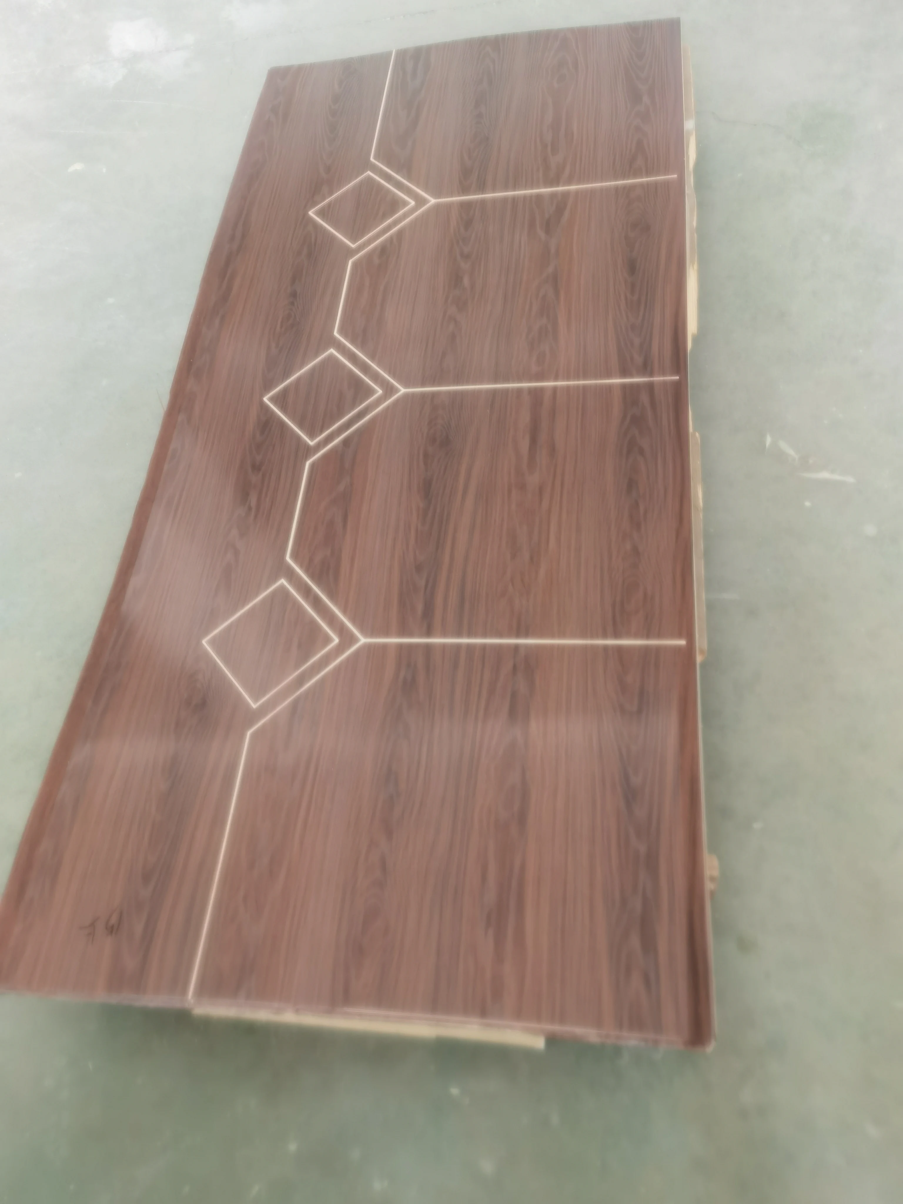 Professional Factory Custom Moulded WPC Laminated Door Waterproof WPC Doors With Metal Strip For Hotel