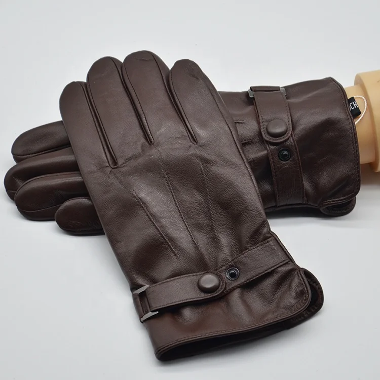 Super quality Leather Work Gloves & For Driving Gloves & Mittens Brown Color Leather Gloves Men