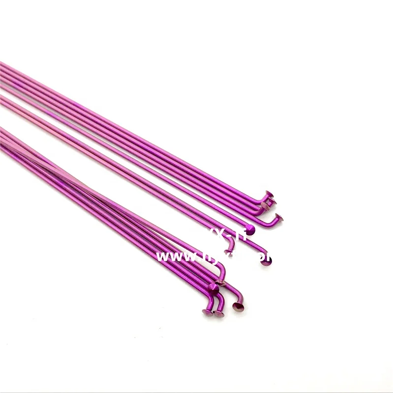 Purple Pillar Gr5 Mountain Bike Titanium Alloy Bicycle Spokes Bending Head Titanium Spoke Frame