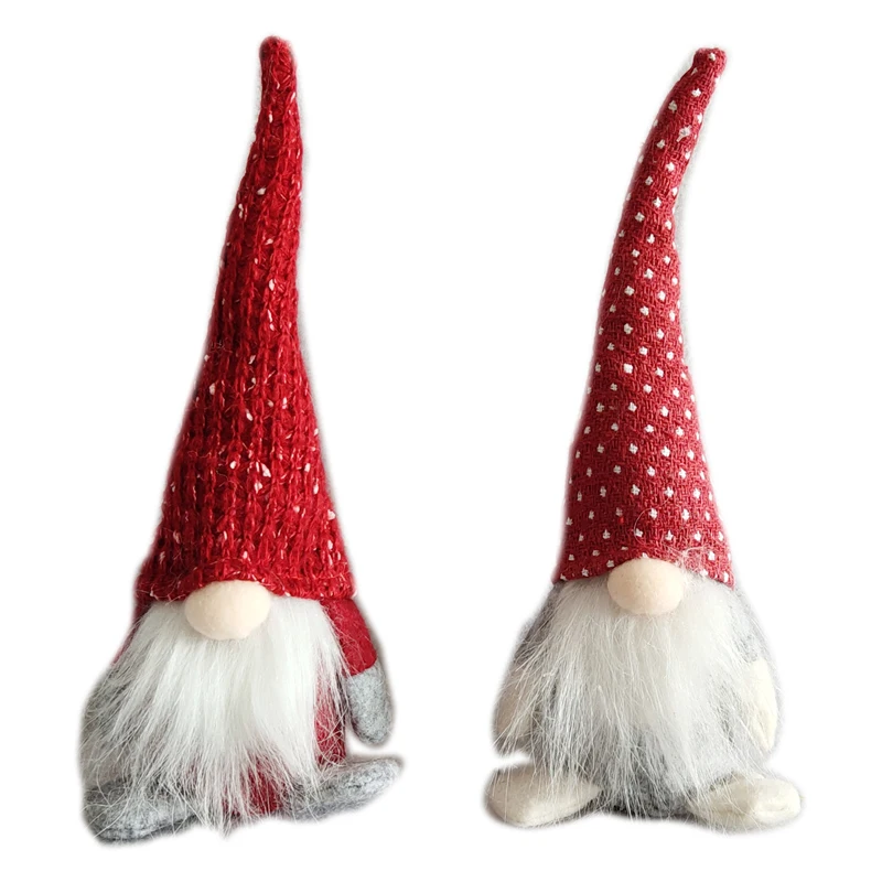 Садовая игрушка гном из полиэстера уличное украшение без лица Санта рождественские плюшевые украшения набор подвесные для рождественской елки