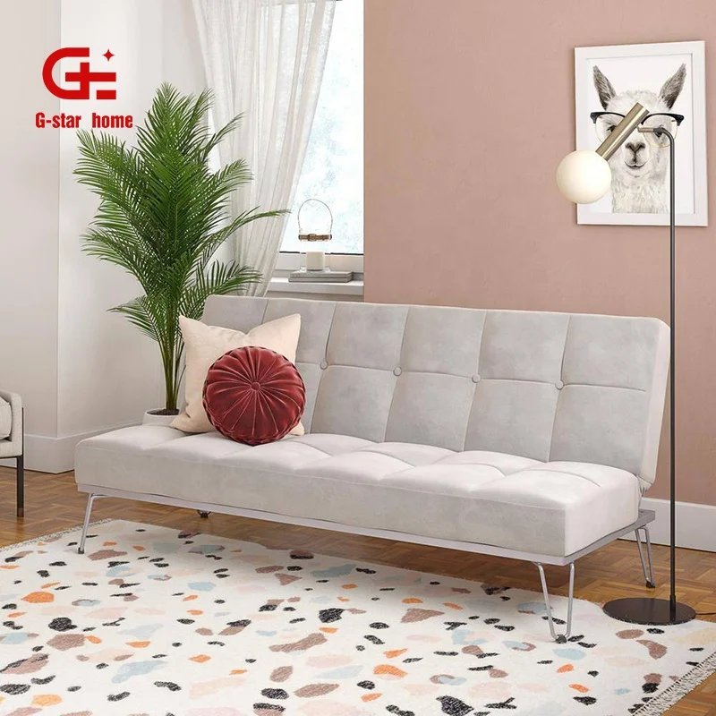 Wholesale Futon Sleeper Sofa Soft Loveseat Sofa Bed Couch Comfortable 2 seater Velvet Living Room Sofa Bed Home Furniture